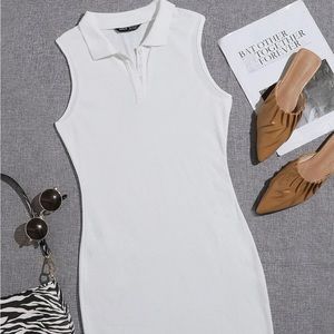 Plus Half Button Bodycon Dress